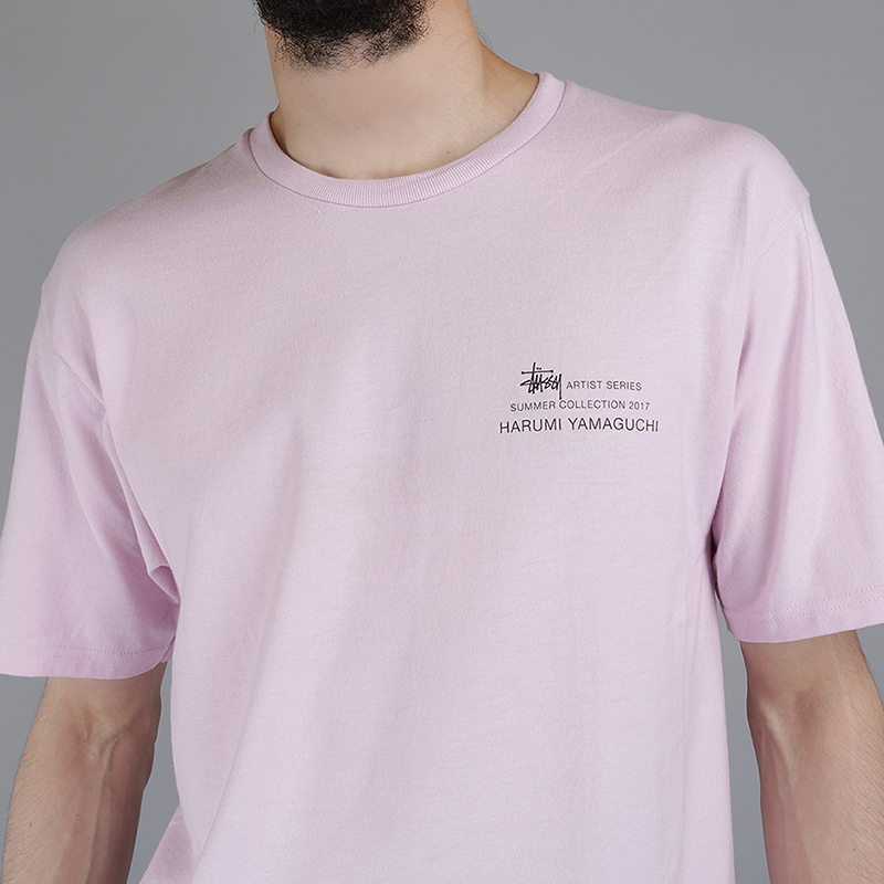 мужская розовая футболка Stussy Harumi Yamaguchi Nude Tee 1904097-lgt lavender - цена, описание, фото 2